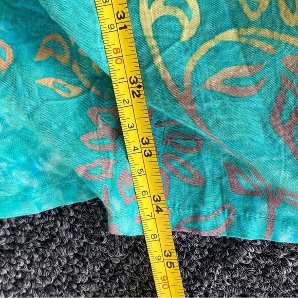 GO FISH Sleeveless Maxi Dress Women’s M - Smocked Teal Floral Handmade Boho Y2K - Picture 6 of 7